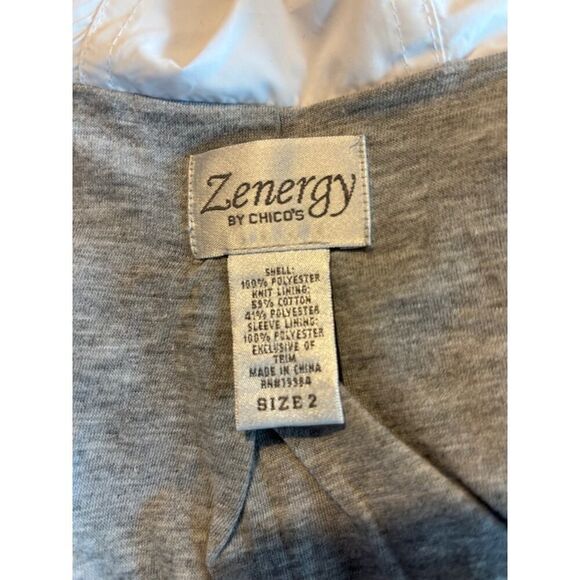 Chico's Zenergy Light Jacket Lined Pockets Attached Hood Zipper Snap Close 2 12 - Picture 9 of 9